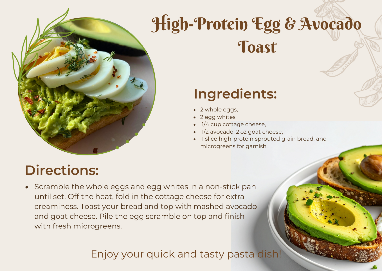 High-Protein Egg and Avocado Toast with poached eggs on whole grain bread - GymDietUSA breakfast recipe